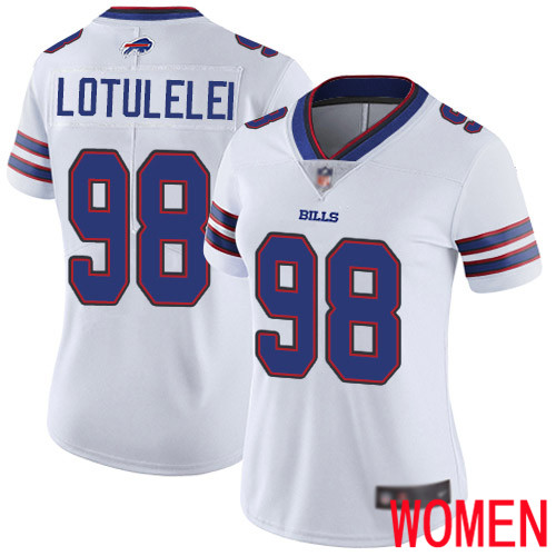 Women Buffalo Bills 98 Star Lotulelei White Vapor Untouchable Limited Player NFL Jersey